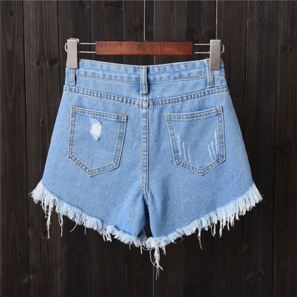 New Ripped Jean Shorts - Picture 2 of 2